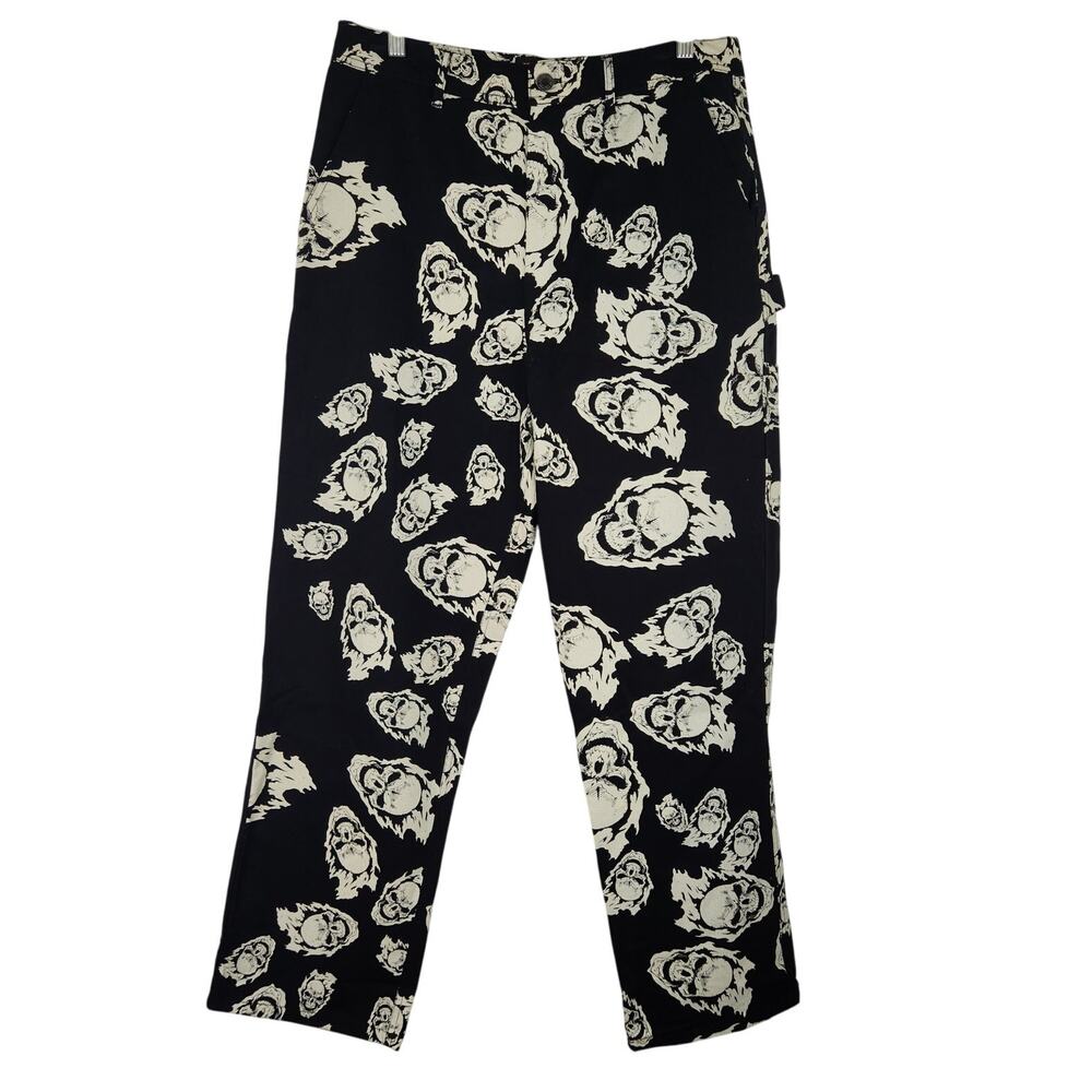 Marvel Huf Ghost Rider Skull Print Black Denim Carpenter Pants Men's Size 30